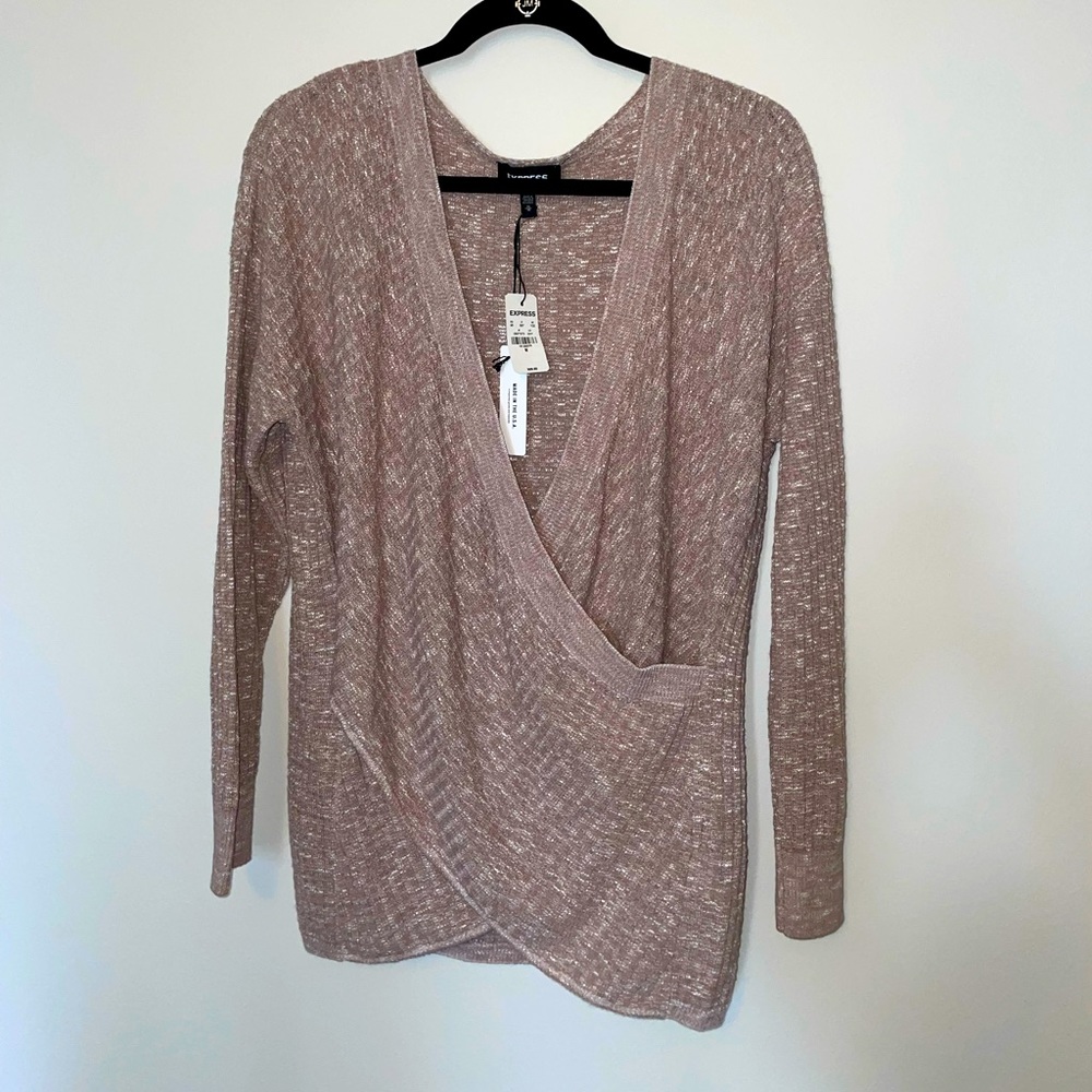Wrap front sweater